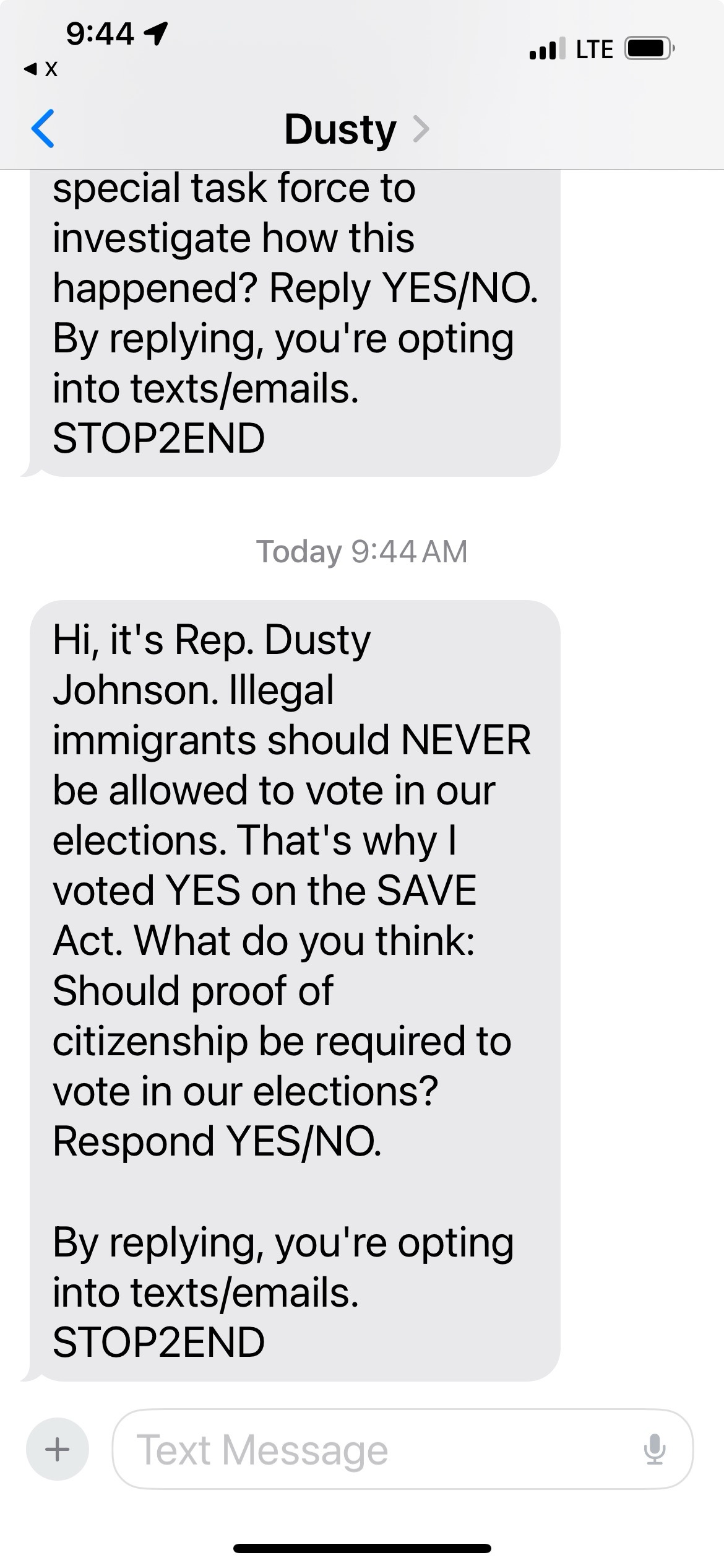 1 min Hot Take: Latest Rep. Dusty Johnson text message campaign, too little too late